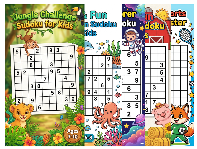 Sudoku books sample pages